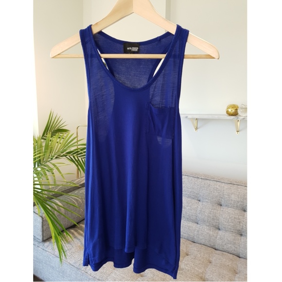 Aritzia WILFRED FREE Racerback Blue Tank Top Small - Picture 1 of 5